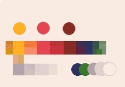 the kopi-16 palette rendered adjacent to the dithered kopi-8 colors.